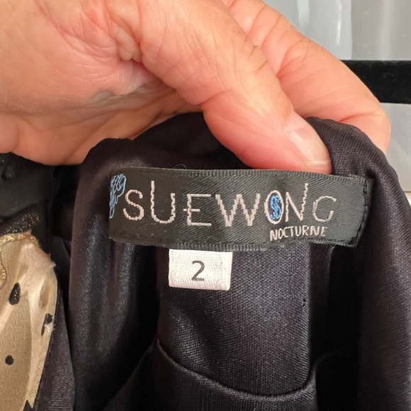 Beautiful Beaded SZ 2 Sue Wong Noturne Halter Cocktail Dress - Picture 5 of 6